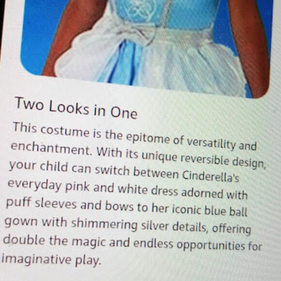 Stocking Stuffer NEW! Disney Princess Cinderella 2 in1 Magic Dress Dress-Up - Picture 6 of 11